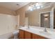 Clean bathroom with double vanity and neutral tones at 10512 E Dutchmans Trl, Gold Canyon, AZ 85118