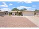 Charming single-story home featuring a two-car garage, mature palm trees, and low maintenance desert landscaping at 11802 S Half Moon Dr, Phoenix, AZ 85044