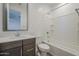 Clean bathroom with tub, toilet and modern vanity at 12474 E Soloman Rd, Gold Canyon, AZ 85118