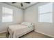 Bedroom with ceiling fan and neutral color scheme at 12474 E Soloman Rd, Gold Canyon, AZ 85118