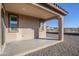 Covered patio with view of backyard and mountains at 12474 E Soloman Rd, Gold Canyon, AZ 85118