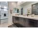 Modern bathroom with double vanity, soaking tub, and stylish finishes at 21632 W Hillcrest Blvd, Buckeye, AZ 85396