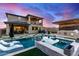 Luxury pool and spa with mountain views; resort-style backyard at 21632 W Hillcrest Blvd, Buckeye, AZ 85396