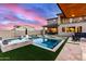 Luxury pool and spa with mountain views; resort-style backyard at 21632 W Hillcrest Blvd, Buckeye, AZ 85396