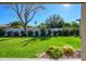 Landscaped backyard with grassy lawn and mature trees at 23901 S Vacation Way, Sun Lakes, AZ 85248