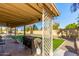 Backyard with covered patio, grill, and artificial turf at 5448 W Shaw Butte Dr, Glendale, AZ 85304