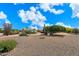 Landscaped backyard with gravel and desert plants at 9838 W Santa Fe Dr, Sun City, AZ 85351