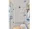 Modern bathroom with a walk-in shower and granite countertop at 13801 N 57Th St, Scottsdale, AZ 85254