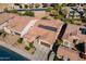 An aerial view showcases this well-maintained single Gathering home, complemented by desert landscaping at 1416 E Artemis Trl, Queen Creek, AZ 85140