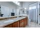 Double vanity bathroom with granite countertops at 14877 N 145Th Dr, Surprise, AZ 85379