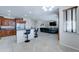 Open kitchen with island, granite countertops, and stainless steel appliances at 14877 N 145Th Dr, Surprise, AZ 85379