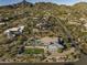 Aerial view showcasing a modern home's setting and neighborhood at 3282 E Palo Verde Dr, Paradise Valley, AZ 85253
