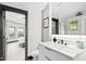 Bathroom with floating double vanity and shower at 3282 E Palo Verde Dr, Paradise Valley, AZ 85253