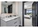 Modern bathroom with marble vanity and shower at 3282 E Palo Verde Dr, Paradise Valley, AZ 85253