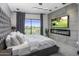 Bright bedroom with a king bed and mountain views at 3282 E Palo Verde Dr, Paradise Valley, AZ 85253