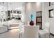 Modern dining area with glass table and view at 3282 E Palo Verde Dr, Paradise Valley, AZ 85253