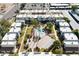 Aerial view of community with pool, shuffleboard, and courtyard at 4600 N 68Th St # 370, Scottsdale, AZ 85251
