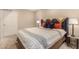 Bedroom with patterned bedding and nightstands at 5817 E Leith Ln, Scottsdale, AZ 85254