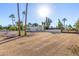 House with a large front yard, artificial turf, and palm trees at 5817 E Leith Ln, Scottsdale, AZ 85254