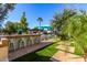 Outdoor entertaining area with pool, bar and seating at 5817 E Leith Ln, Scottsdale, AZ 85254