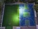Elevated view of a lit basketball and soccer court at 5817 E Leith Ln, Scottsdale, AZ 85254