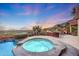 Relaxing hot tub with stunning sunset views at 6520 E El Sendero Rd, Carefree, AZ 85377