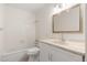 Clean bathroom, featuring a vanity with a white cabinet and a bathtub at 8241 N Central Ave # 11, Phoenix, AZ 85020