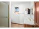 Clean bathroom with shower and wood vanity at 11426 E Cottontail Rd, Cave Creek, AZ 85331