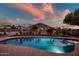 Stunning pool with a picturesque mountain view at sunset at 1757 E Saltsage Dr, Phoenix, AZ 85048