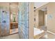 Bathroom with a large walk-in shower and soaking tub at 37181 N 103Rd St, Scottsdale, AZ 85262