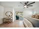 Main bedroom with access to backyard patio at 4942 E Wethersfield Rd, Scottsdale, AZ 85254