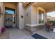 Front entry with a decorative door and stone accents at 5126 S Sugarberry Ct, Gilbert, AZ 85298