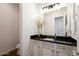 Stylish powder room with granite countertop, offering a convenient and elegant space for guests at 5528 E Windstone Trl, Cave Creek, AZ 85331