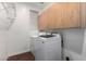 Laundry room with washer, dryer and cabinets at 615 E Portland St # 112, Phoenix, AZ 85004