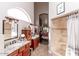 Primary bathroom with double vanity and walk-in shower at 758 S Lagoon Dr, Gilbert, AZ 85233