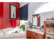 Bathroom with soaking tub and vanity with granite countertop at 758 S Lagoon Dr, Gilbert, AZ 85233