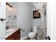 Well-appointed half bathroom with granite countertop at 758 S Lagoon Dr, Gilbert, AZ 85233