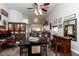 Dining area with dark wood table and built-in bar at 758 S Lagoon Dr, Gilbert, AZ 85233