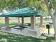 Outdoor covered picnic area with picnic tables and barbecue near a lake at 758 S Lagoon Dr, Gilbert, AZ 85233