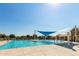 Community pool on a clear sunny day offering recreational swim, lap swim and shaded seating areas at 20562 E Raven Dr, Queen Creek, AZ 85142