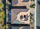Aerial view showcasing home's roofline and pool at 2238 E Saddlebrook Rd, Gilbert, AZ 85298