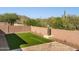Artificial turf backyard with a block wall and desert plants at 27165 N 71St Ln, Peoria, AZ 85383