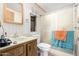 Simple bathroom with a shower and wood vanity at 9333 E University Dr # 147, Mesa, AZ 85207