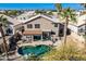 House with pool and backyard, viewed from above at 1231 N Layman St, Gilbert, AZ 85233