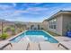 Swimming pool with lounge chairs and mountain view at 13331 E Parkview Ln, Scottsdale, AZ 85255