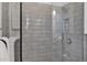 Gray tiled walk-in shower with modern fixtures at 13331 E Parkview Ln, Scottsdale, AZ 85255