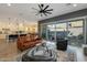 Open concept living room with hardwood floors and kitchen view at 1336 E Sierra Vista Dr, Phoenix, AZ 85014