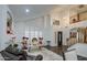 Spacious living room with high ceilings and a fireplace at 17009 S 30Th Way, Phoenix, AZ 85048