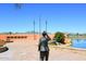 Lakeside monument with American flags and lake view at 17020 E Kiwanis Dr # 102, Fountain Hills, AZ 85268