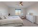 Bedroom with queen bed, dresser and window views at 3515 N Tewa Cir, Eloy, AZ 85131